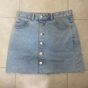 Pull&Bear Light Blue Denim A-Line Skirt